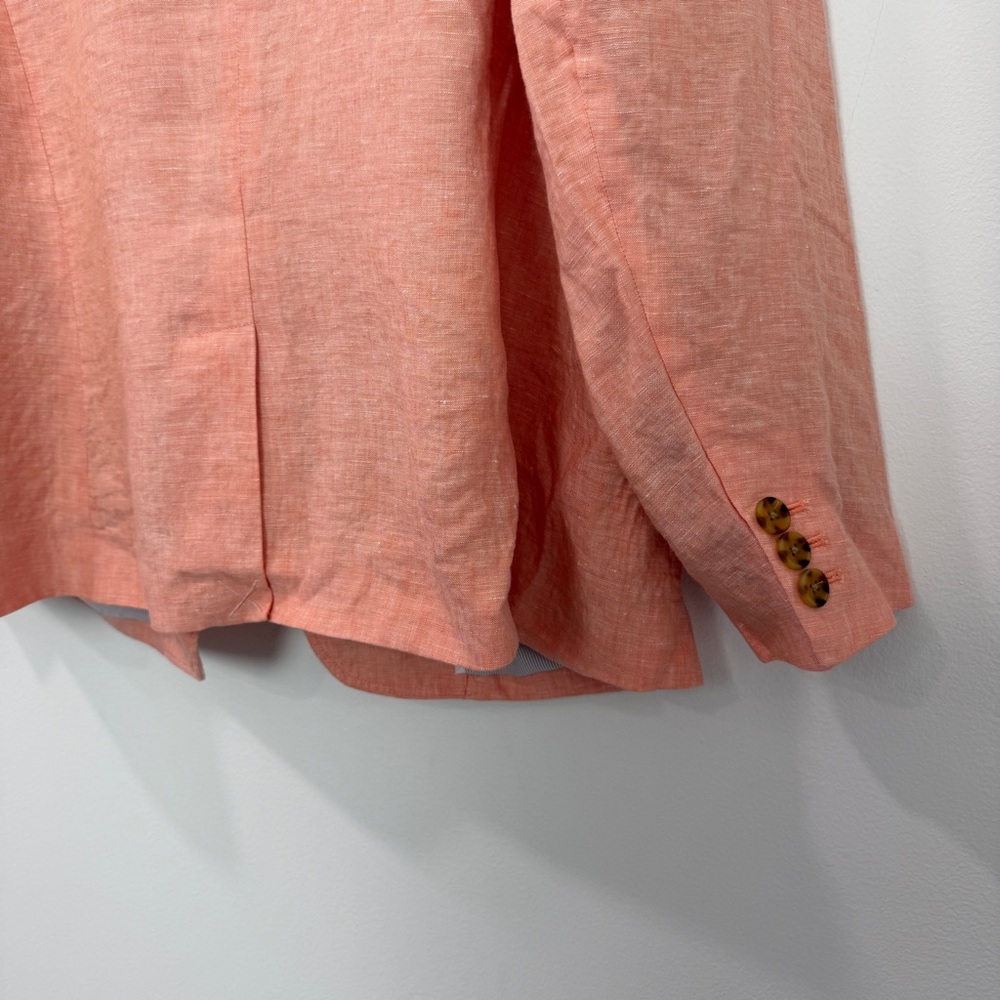 Talbots Linen Blazer Women’s 20W Petite Peach Coral Lightweight Jacket Classic - Picture 4 of 7